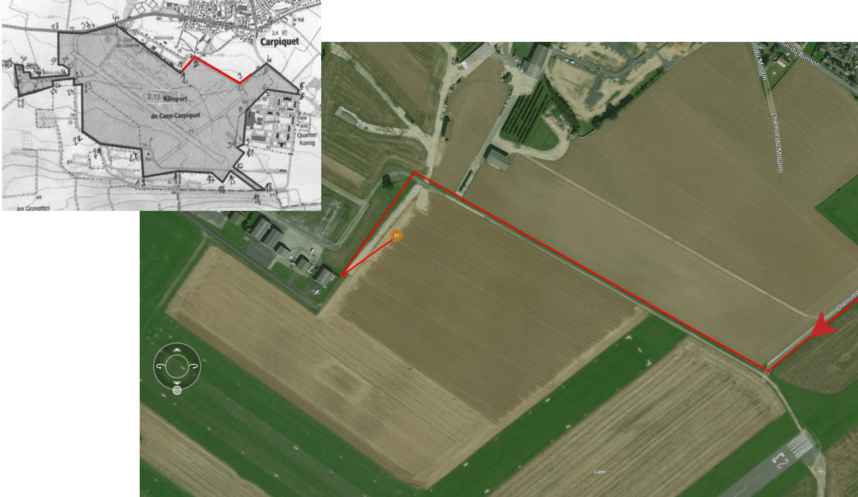 Map of the route covered during a drone fence inspection